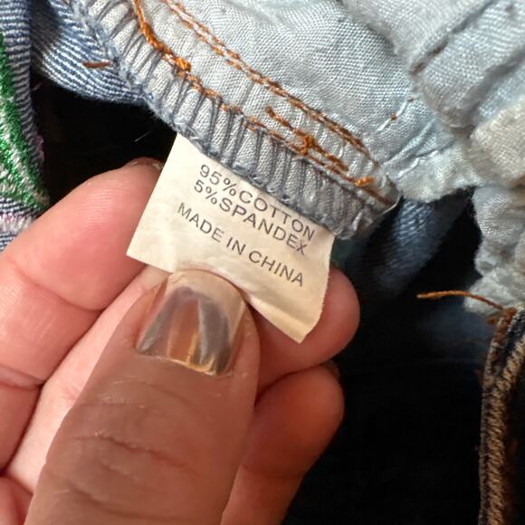 Boston Proper medium wash embroidered denim capri jeans SIZE‎ 8 - Picture 6 of 7